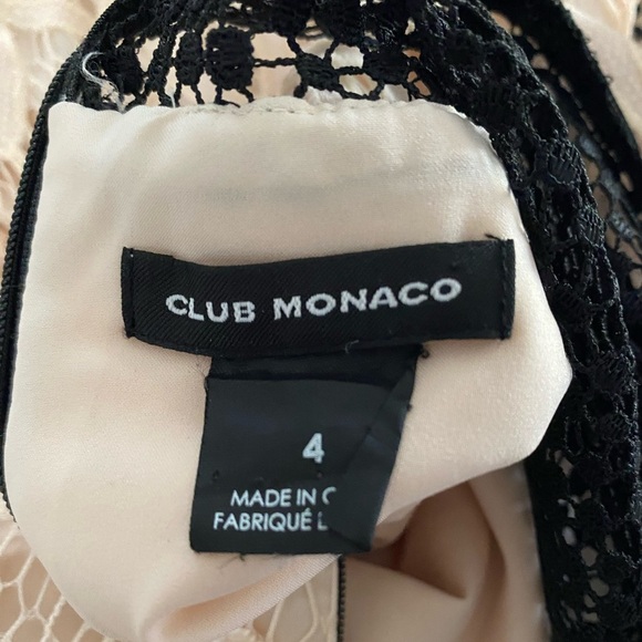 CLUB MONACO Womans Elegant Eyelet Sheath Lace Dress with Ruffle Sleeve Size 4 - Picture 12 of 13